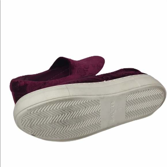 NWT J/Slides Burgundy Velvet Slip-on Sneakers - Picture 6 of 6